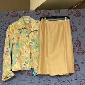 Carlisle zip up jacket and skirt set